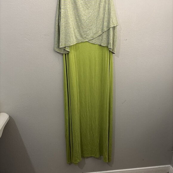 Chelsea & Theodore Two Toned Maxi Dress Size XL Green   Striped Sleeveless New - Picture 2 of 10